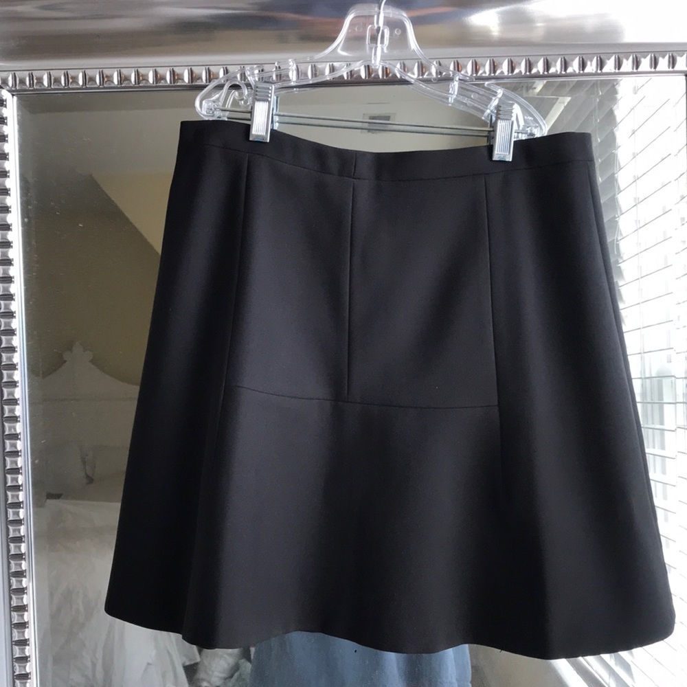 J Crew Flared A Line Black Skirt